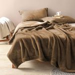 YISURE Waterproof Blanket for Bed Intimacy, King Size Reversible Lovers Squirt Blanket for Adults, 90"*80" Leakproof Protector Cover for Bed Mattress/Furniture (Brown/Tan)