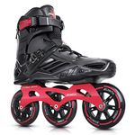 Inline Skates, 3 Wheel Roller Skates Blades for Men Women, High Performance Fitness Inline Speed Racing Skates for Adult and Unisex (Black & Red)