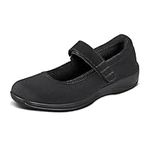 Orthofeet Women's Orthopedic Black Lycra Springfield Mary Jane Shoes, Size 5.5