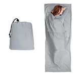 DBOO Sleeping Bag Liner 210 x 70 cm - Camping Sleep Bag Liner with Pillow Slot Portable Lightweight Travel Sheet for Camping Hostels Picnic Hiking