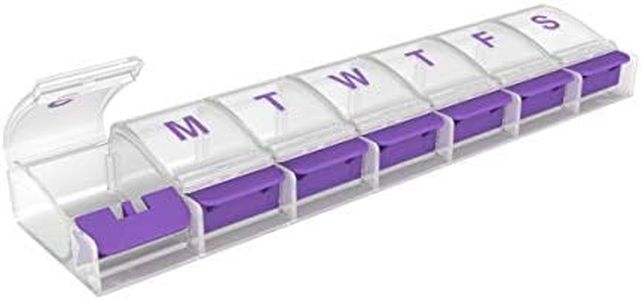 Ezy Dose Weekly (7-day) Push Button Pill Organizer and Planner (XL)│ Arthritis Friendly