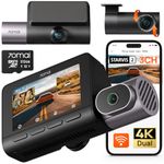 70mai Dash Cam 4K T800 3-Channel 2160P+2160P+1080P Front and Rear Inside, 3 HDR Dual STARVIS 2 Car Camera, Night Vision, Voice Control, Support 4G LTE, Motion Detection, Parking Mode, 512GB SD Card