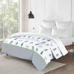 Trident King Size Comforter Blanket, 210 Thread Count, 100% Cotton Shell with 150 GSM Polyfill, King Bed Comforter Blanket, Road to Jaipur Collection-Innayat Aqua