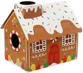 Puckator Christmas Gingerbread Lane Cat Playhouse Build it Yourself Cardboard Cat Den Tree Tower - Scratch Post - Cats Play Shelter House - Kitten Den Beds For Indoor - Accessories - Bed Cave Kennel