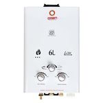 Omen Changing Lives Elegant 6L Gas Water Heater | 20Min Auto Shut-off| Wall Mounting | Made for Kitchen and Bathroom Application