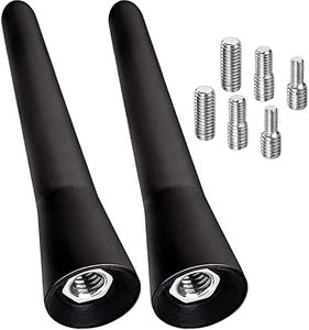 2pcs Antena Coche Corta Universal Mini Antena Coche Pequeña Antena Radio Coche Corta Antena FM Coche Amplificada con 6pcs Tornillo M4 M5 M6 para Fuerte Recepción FM/Am/Dab
