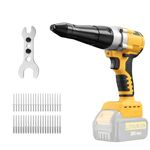 Brushless Rivet Gun Compatible with DeWalt 20V Battery, Electric Pop Cordless Rivet Gun Kit with Led Light & Rivets for 1/8", 5/32", 3/16" Rivets(Bare Only) (Riveters Gun for DeWalt)