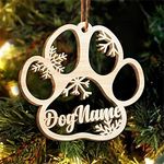 Custom Christmas Ornaments Personalized Christmas Wooden Signs Custom Christmas Decorations Customized Christmas Ornaments (Dog paw)