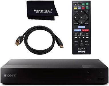 Sony 4K Upscaling 3D Home Theater Streaming Blu-Ray DVD Player with Wi-Fi, Includes HDMI Cable, Official Sony Remote, and Cloth