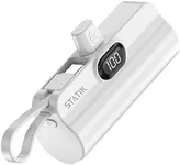 Statik Snap-N-Charge Go 4800mAh Portable Charger Power Bank Fast Charging - Cell Phone Portable Power Banks - Portable Phone Charger Battery Pack Charger Portable - iProduct, USB C Power Bank, White