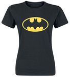 Collectors Mine Women Batman Logo Crew Neck Short Sleeve T-Shirt, Black, Size 8