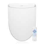 Brondell LS1800-RW Swash Electric Bidet Toilet Seat with Oscillating Stainless Steel Nozzle, Warm Air Dryer, Heated, Night Light, Gentle Close Lid, Thin Profile, Remote Control, Round
