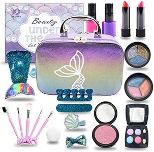 Girls Makeup Kit for Kids, Washable Mermaid Makeup, 20Pcs Play Makeup Set for Toddlers，Real & Non Toxic Make Up for Little Girl，Party Gifts for Halloween Christmas Birthday