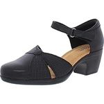 Clarks Women's Emily Rae Casual Shoe, Black Leat 8.5 Wide