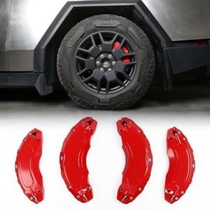 WheelX Caliper Covers Compatible with 2023 2024 2025 Tesla Cybertruck, Aluminum Alloy Brake Guards Decoration Kit, Front and Rear Brake Set of 4 – High-Temp Resistant, Easy Installation (Red)