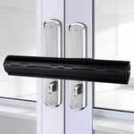 Patio Door Security Lock, High Security French Door Security Lock for Horizontal Handles, Door Safety Locks, Patlock for Double French Doors, Conservatory & Sliding Glass Doors (Black)