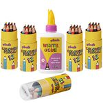 qollorette PVA Glue for Crafting Set for Kids, Clear White glue for Paper - School Supplies Craft - 1 Pcs White Glue, 60 Coloured Pencils