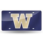 Rico Industries NCAA Washington Huskies Laser Inlaid Metal License Plate Tag