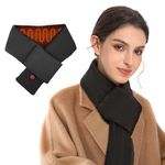 Aroma Season Heated Scarf, Neck Heat Pad for Pain Relief, 3 Temperature Settings, Rechargeable 5000mAh Power Bank, Camping, Cycling, Hiking, Winter Heated Neck Wrap for Women and Men, Gifts(Black)