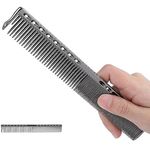 Tairantop Stainless Steel Comb,Fine Tooth Comb,Hair Cutting Comb,Beard Combs for Men,Metal Barber Combs, Professional Stainless Steel Hair Styling Combs Cutting Hair Comb Salon Hairdressing Comb Detangler Comb (Black)