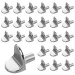 25 Pcs L-Shaped Metal Shelf Supports Pegs, Shelf Pins Shelf Support Pegs, Polished Nickel Cabinet Furniture Shelf Pins for Shelves Cabinets Brackets Office Furniture Kitchen Cupboard Closet Bookcase