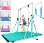 FC FUNCHEER Foldable Gymnastics Bar,5FT Horizontal bar,Adjustable Kids Training bar for Kids Ages 3-15,Kids Gymnastics bar,Triangle Stable Structure-Gym Equipment for Home