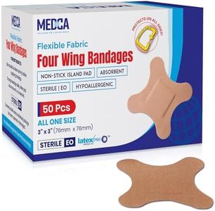 Flexible Knuckle Fabric Bandages - 50 Count Box of Flex Fabric Adhesive Bandages Knuckle Bandages for Finger Care and to Protect Wounds