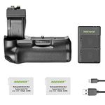 Neewer BG-E8 Replacement Battery Grip for Canon EOS 550D 600D 650D 700D Rebel T2i T3i T4i T5i DSLR Cameras, Comes with 2-Pack 1140 mAh LP-E8 Replacement Li-ion Battery and Dual Battery Charger