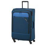 paklite 4-wheel soft luggage suitcase size L with expansion fold + TSA lock, DERBY luggage series: stylish trolley in two-tone look, 77 cm, 102 litres (expandable to 115 litres)