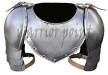 WARRIORPOINT Medieval Iron Gorget Spaulders Arm Shoulder Set Viking Crusader Pauldrons Armor