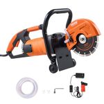 VEVOR Electric Concrete Saw, 7 in Circular Saw Cutter, 2000 W High Power with Max. 2.5 in Cutting Depth, Wet/Dry Disk Saw Cutter Includes Water Line, Pump and Blade, for Stone, Brick