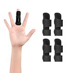 supregear Finger Splint Support, 4 Pack Adjustable Reusable Trigger Finger Splint Finger Brace with Removable Aluminum Bar for Index/Middle/Ring/Pinky Finger (Black)