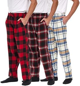 Andrew Scott Men's 3 Pack Cotton Flannel Fleece Brush Pajama Sleep & Lounge Pants, 3 Pack - Classic Flannel Assorted Plaids, Medium / 32-34