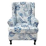 Eco-Ancheng Wingback Chair Slipcover 2 Piece Wingback Chair Cover Spandex Wing Chair Slipcovers Wingback Armchair Covers with Elastic Bottom for Living Room Wingback Chair