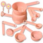 XGiGiX Pink Measuring Cups and Measuring Spoons Set of 11pcs,Cute Plastic Accurate Tablespoon,Kitchen Ingredient Measure Tools,Good Gift for Cooking and Baking