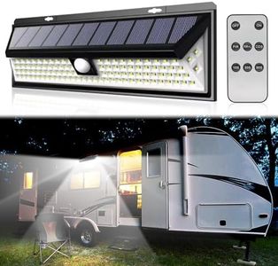 CCBASEBALL Solar RV Porch Light, 118 LED Motorhome Motion Sensor RV Exterior Lights with Remote Control, Waterproof Camper Outdoor Lights for Motorhome Travel,Travel Trailers, Camper, Food Trucks