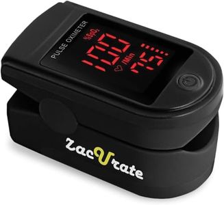 Zacurate Pro Series 500DL Fingertip Pulse Oximeter Blood Oxygen Saturation Monitor with Silicone Cover, Batteries and Lanyard (Royal Black)