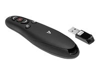 V7 WP100024G19NB Professional Wireless Presenter with Laser Pointer and microSD Card Reader, Black