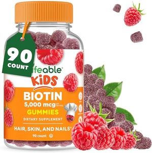 Lifeable Biotin Gummies for Kids – 5000mcg – Great Tasting Natural Flavor Supplement Vitamins – Vegetarian GMO-Free Chewable – for Hair and Nails Growth & Beautiful Skin – for Children – 90 Gummies