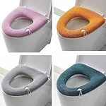 4 Pack Plush Toilet Seat Cover for 