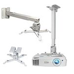 Universal Projector Mount Adjustable Ceiling Wall Mount Projector Extending Arms Mount for LCD/DLP Home and Office Projector,Hold up to 33 lbs (White)