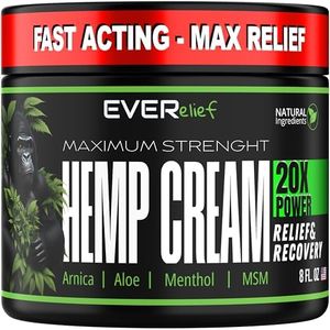 Hemp Cream Maximum Strength 8 OZ - Soothes Discomfort on Joint, Muscle Shoulder Hip Neck Knee & Back Pain Support - Natural Relief Cream Made in USA with Hemp Oil Lotion MSM Turmeric and Arnica.