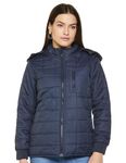 FYLTR Women's Puffer Jacket With Detachable Hood - Full Zipper | Rib Hem & Cuff | Contrast Trims | Casual Winterwear For Women