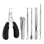 BROTOU Toenail Clippers Kit, Nail Nippers with Lifer and File Manicure and Manicure Tool, Professional Tools Using for Thick and Ingrown Nails or (Silver)