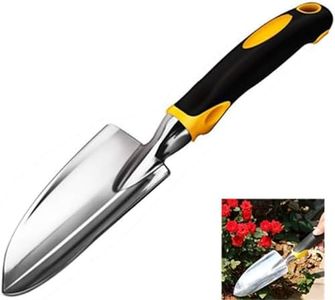 XUTONG Garden Shovel Trowel, Hand Shovel Soft Rubberized Non-Slip Handle for Transplanting Weeding Moving and Smoothing Digging and Planting (Yellow)