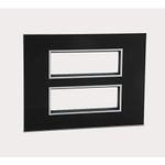 Legrand Arteor Cover Plate with Frame - 2x6 Module (Mirror Black, Pack of 1)