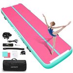 HMTAOLIFE Gymnastics Mat Air Tumble Track, 6.6/10/13/16/20ft Inflatable Training Mat for Kids, Gymnastics Air Mat Tumble Track with Air Pump for Home/Water Fun/Gym/Yoga/Training/Cheerleading