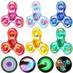 Gigilli Fidget Spinners 6 Pack, Led Light Up Fidget Toys for Kids, Easter Gifts Party Favors Bulk Fidget Spinner, Glow in The Dark Party Supplies Goodie Bag Stuffers, Classroom Prizes Return Gifts