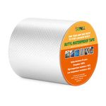 SUNLL Adhesive Butyl Tape 6"W X 33'L, Upgraded Leak proof Aluminium Foil Film Waterproof Butyl Duct Strip for RV Repair, Window, Boat sealing, Sun Room, Glazed Tile, EPDM Rubber Roof Patching, Silver