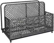 IDEALHOUSE Poolside Float Storage, Outdoor Storage, Patio Basket, Storage Box, PE Rattan Outdoor Pool Caddy with Rolling Wheels for Floaties, Patio, Pool, Beach-Sturdy & Movable, Diamond Gray